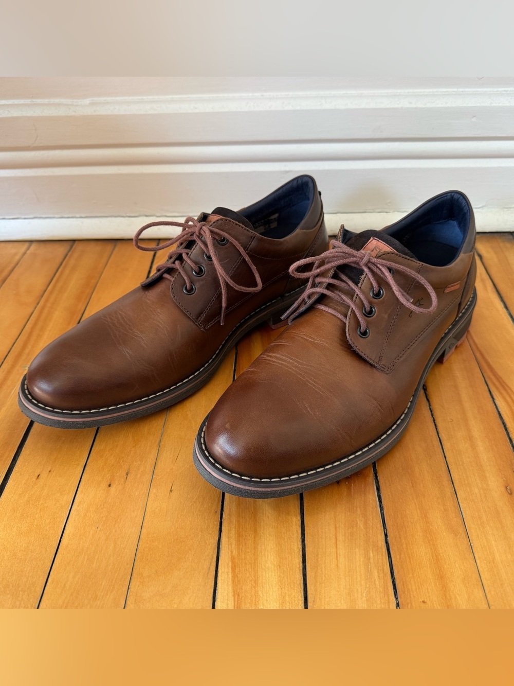 Brown leather lace-up shoe - sz 43 - Fluchos Terry F1340 - brown men’s shoe